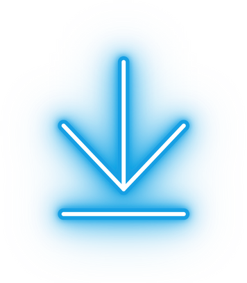 Neon blue download icon